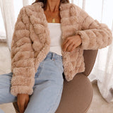 Chloé | Veste courte en fausse fourrure pour femme à col ouvert