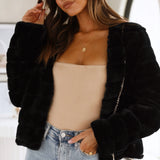 Chloé | Veste courte en fausse fourrure pour femme à col ouvert