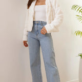 Chloé | Veste courte en fausse fourrure pour femme à col ouvert