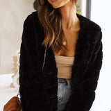 Chloé | Veste courte en fausse fourrure pour femme à col ouvert