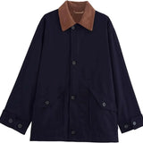Léa | Veste femme mi-saison avec col en velours côtelé