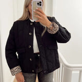 Adèle | Veste Élégante Doublure Léopard - Chic & Moderne