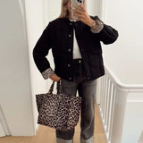 Adèle | Veste Élégante Doublure Léopard - Chic & Moderne