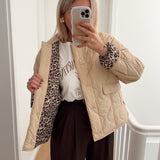 Adèle | Veste Élégante Doublure Léopard - Chic & Moderne
