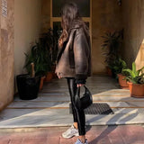 Manon | Veste femme effet mouton à larges revers
