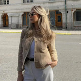 Pauline | Veste en tweed femme à boutons raffinés
