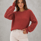 Felicity | Pull en tricot doux à manches lanternes